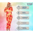 thumbnail image 4 of Hooded Pizza Jumpsuit - Adult Pepperoni Pizza Costume - Print Long Sleeve Zip One Piece by Silver Lilly (XL), 4 of 6