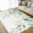 thumbnail image 4 of Eucalyptus Leaves 6x9 Area Rugs, Spring Botanical Pastoral Watercolor Non-Skid Rubber Backing Large Rectangle Rugs - Living Room Bedroom Home Office, Indoor Floor Mat Carpets Washable Rug, 4 of 9