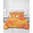 thumbnail image 3 of Orange Tropical Leaf Full Size Down Alternative Comforter, Lightweight Comforter Quilt Bedding Set with Pillow Shams Summer Palm Leaves Botanical All Seasons Bed Comforter Duvet Insert 78"x90", 3 of 7