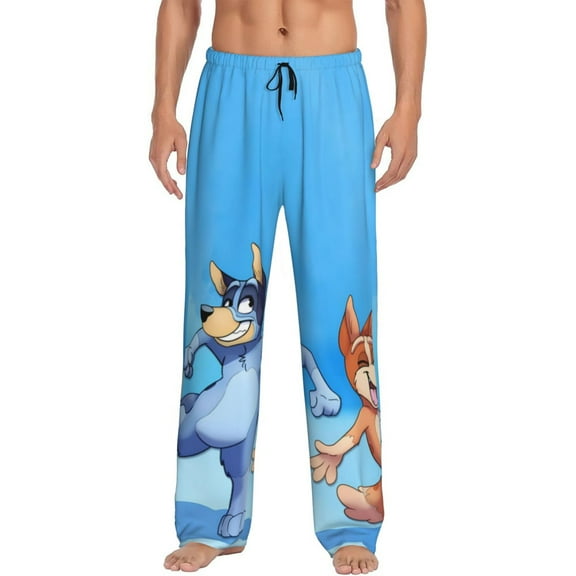 Silaia Bluey Print Mens Pajama Pants,Sleep & Lounge Pants, Men's Pajama Bottoms,PJ Bottoms with Pockets and Drawstring/Elastic Waist-