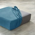 thumbnail image 6 of Velvet Sofa Seat Cushion Covers, Sofa Cushion Covers Stretch Couch Cushion Cover Soft with Elastic Bottom Sofa Seat Cover for Chair Sofa-Peacock blue-3-seater, 6 of 8