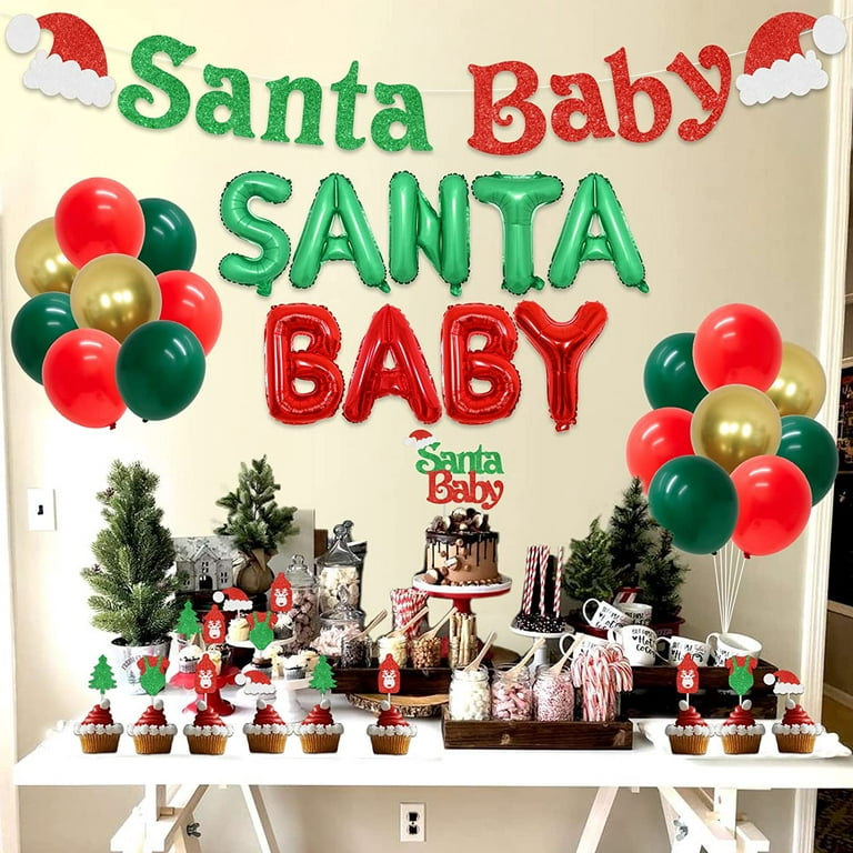 Santa Baby Baby Shower Decorations - Christmas Baby Shower