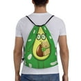 thumbnail image 2 of Kdxio Avocado with Glasses Print Drawstring Backpack Bag,Waterproof Draw String Back Sack, Gym Drawstring Bags Swim Bag For Unisex, 2 of 9