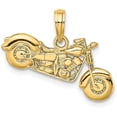 thumbnail image 3 of 10K Yellow Gold Polished Textured 3-D Motorcycle Pendant - 19mm, 3 of 6