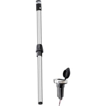 Pactrade Marine Navigation Lights for Boats LED - 24 Inch All-Round Stern Light (Flat Removable Base, Plug-in Mount) for Night Boating - 52-Lumen Pontoon, Kayak, Jon Boat Accessories (DC10-30V)