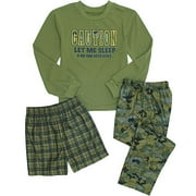 Boy's Camo-Print Three-Piece Pajama Set
