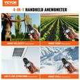 thumbnail image 2 of VEVOR Bluetooth Handheld Anemometer, 14℉-140℉, Digital Wind Speed Meter Gauge with LED Backlight Screen, Measures Wind Velocity Wind Temperature Air Flow Wind Chill, for Surfing Drone Flying HVAC, 2 of 9