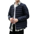 thumbnail image 3 of kpoplk Men's Winter Coats Men Round Neck Packable Light Weight Short Puffer Jacket (Navy, 3XL), 3 of 7