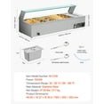 thumbnail image 5 of VEVOR Commercial Food Warmer, 1500W Electric Stainless Steel Steam Food Warmer with Glass Cover, 6 x 1/3 Size Pans Buffet Bain Marie with Soup & Perforated Ladles, for Catering, Restaurant & Party, 5 of 9