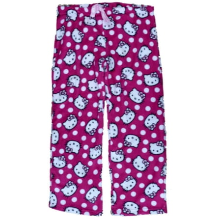 Hello Kitty - Hello Kitty Womens Pink Dot Plush Lounge Sleep Pants ...