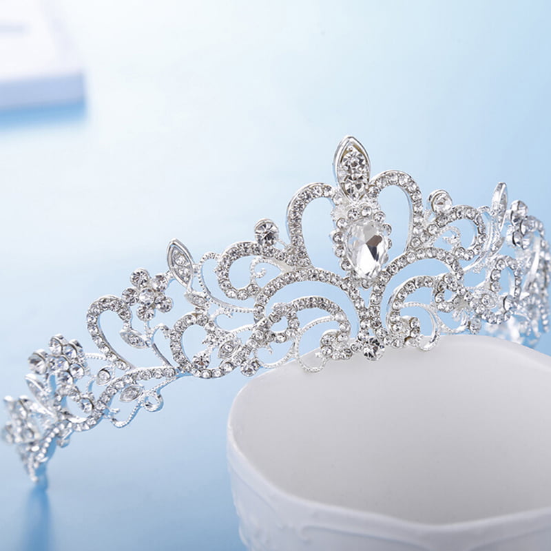 Women Girls Elegant Wedding Bride Crown Headwear Rhinestone Tiaras Cute Gift Hs 
