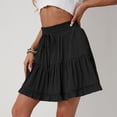 thumbnail image 6 of LADIGASU Womens Summer Solid Color Elastic Drawstring Loose Skirt, 6 of 7