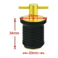 BCLONG Rubber Brass T Handle T Hull Boat Drain Plug Boat Bilge Marine