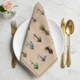 thumbnail image 2 of Ocean Fishhooks Cloth Napkins, Vintage Coastal Fishing Pattern Brown Washable and Reusable Dinner Napkins Set of 6, Table Napkin for Kitchen Party Birthday Wedding Hotel Housewarming 20"x20", 2 of 9