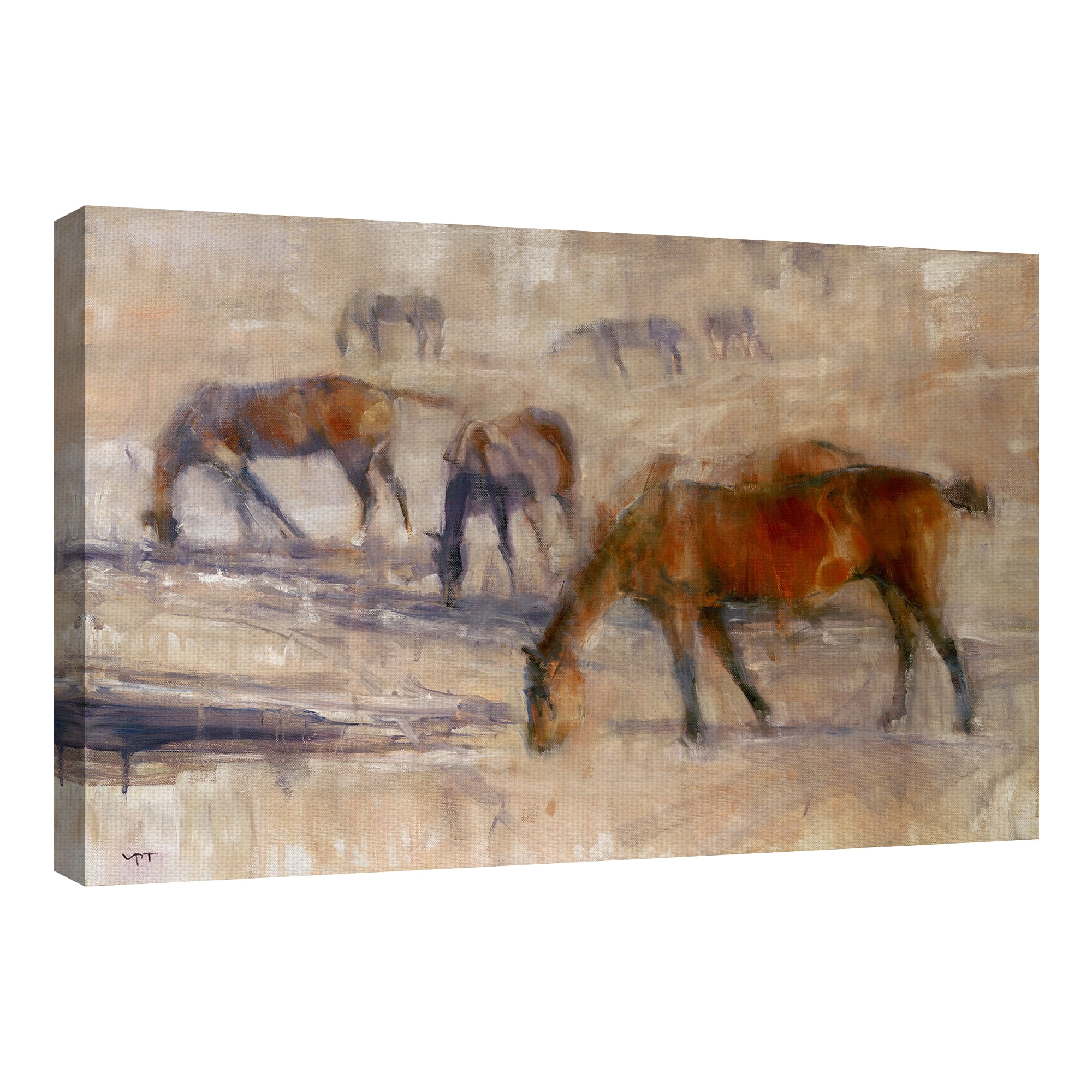 Masterpiece Art Gallery Kentucky Morning Grazing Horses 3 by Valtcho Tonov Canvas Art Print 24" x 36"