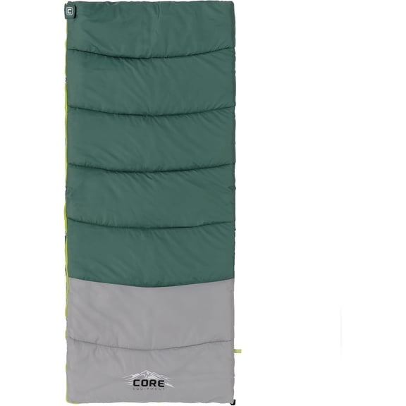 CORE 30 Degree Rectangular Camping Sleeping Bag, 77" x 33"