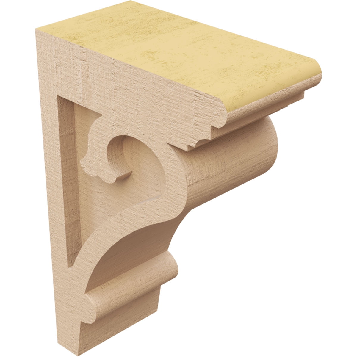 3"W x 6"D x 9"H Classic Mayflower Rough Cedar Woodgrain TimberThane Corbel, Primed Tan