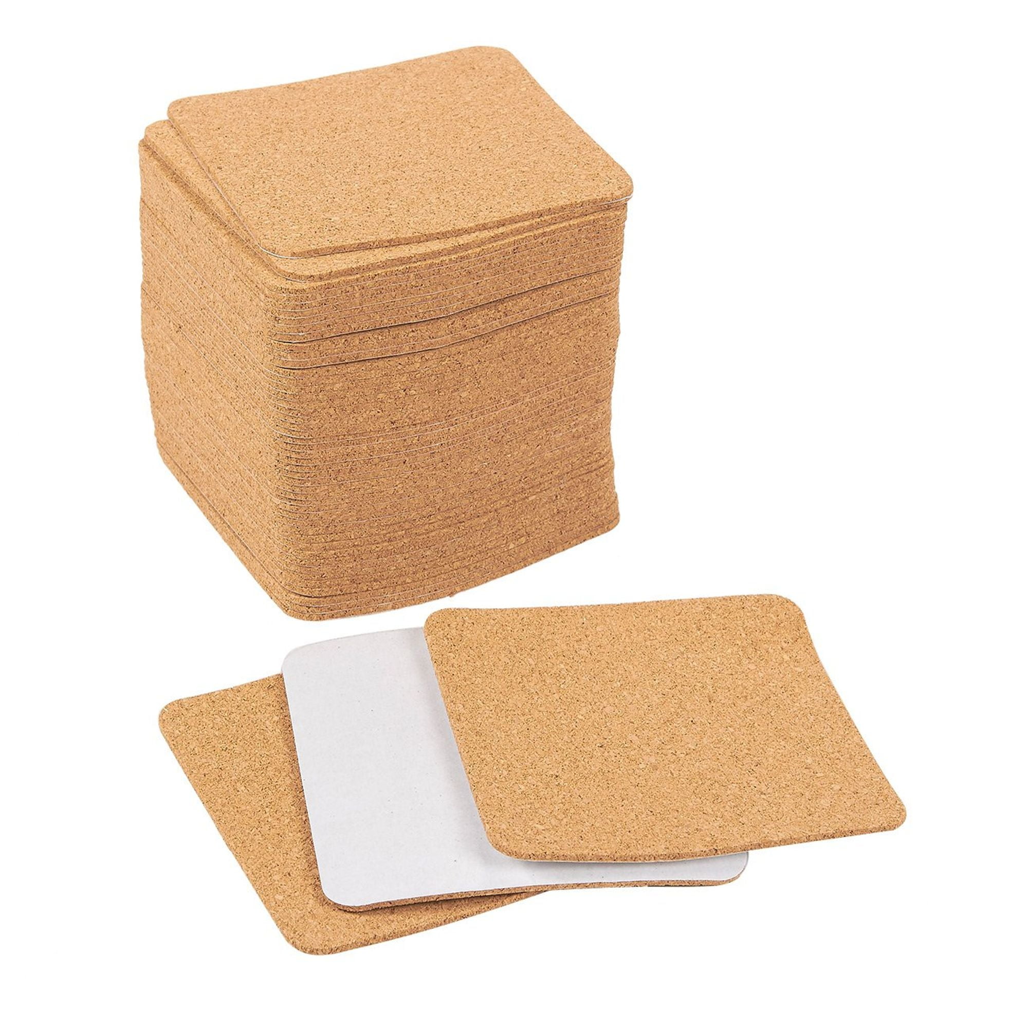 SelfAdhesive Cork Squares 50Pack Cork Tiles, Cork Backing Sheets