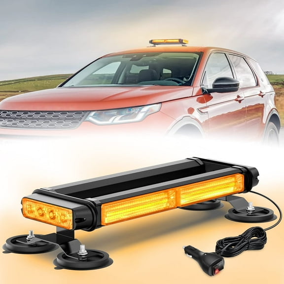 Nilight 14.5" Amber COB LED Strobe Rooftop Flashing Light Bar High Visibility Emergency Hazard Warning Beacon Lights w/Magnetic Base for Safety Vehicles Trucks Pickup Cars Snowplow