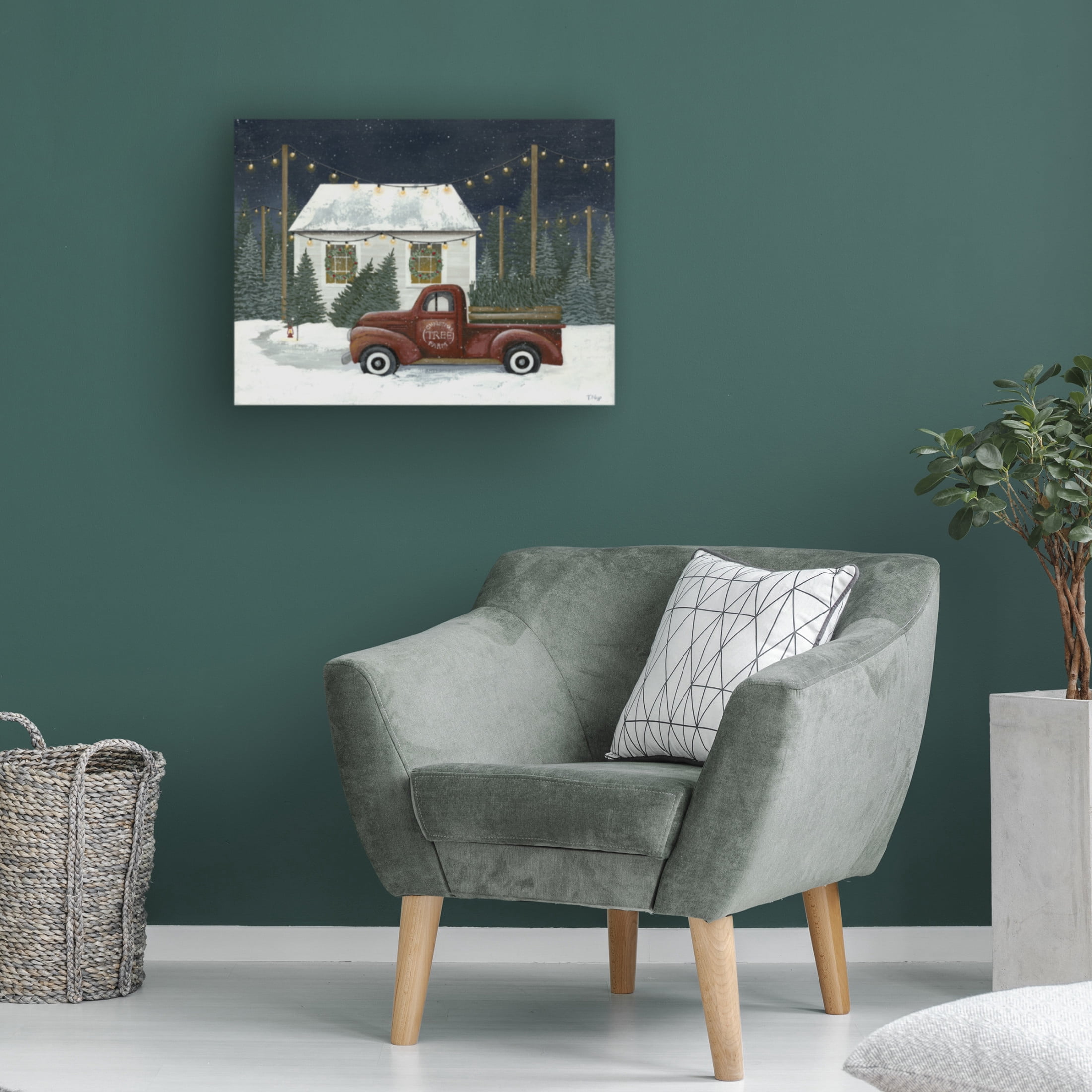 Canvas Wall Art - Tanya Nyp 'Christmas Tree Farm' Wall Art for Living Room, Bedroom, or Office Décor by Trademark Fine Art - 19 x 14 Inches