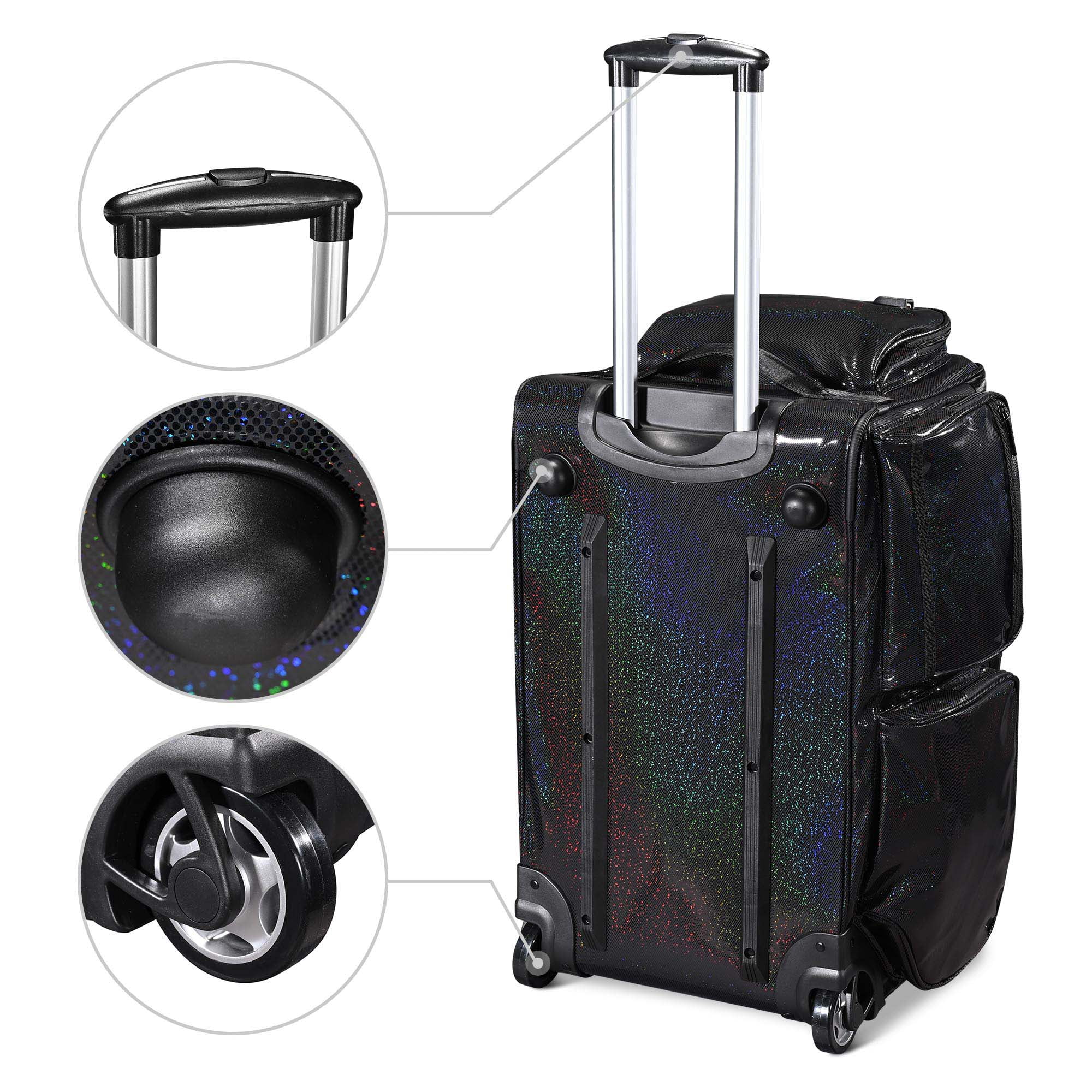 Byootique Rolling Dance Bag with Wheels Travel Duffle Bag Expandable FA Starry