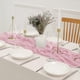 thumbnail image 4 of Camino de mesa plisado de poliéster bohemio | Mantel decorativo para San Valentín, bodas y fiestas | 90 x 180 cm, textura arrugada rosa para cenas y eventos, 4 of 5