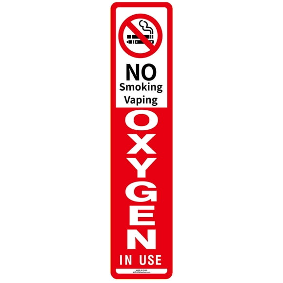 Panneau Magnétique de Soin des Patients "No Smokeing Oxygen in Use" 7.8 Pouces x 1.77x0.03 Pouces Surface Magnétique en Plastique Doux Revêtement PVC (60)