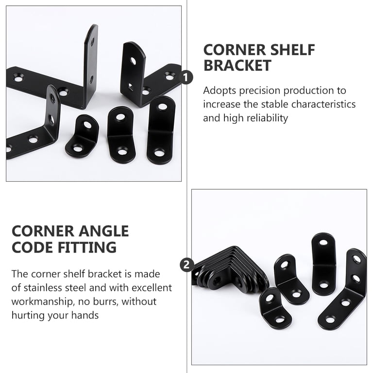 Juvielich 20-Pack Flat L-Shape Corner Brackets – 2x2 Inch Stainless Steel Right Angle Braces