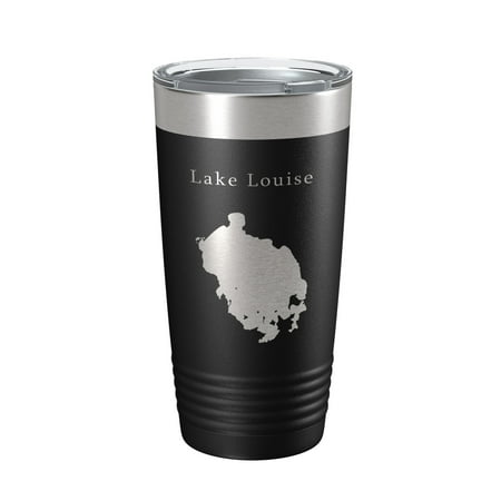 

Lake Louise Map Tumbler Travel Mug Insulated Laser Engraved Coffee Cup Alaska 20 oz Black