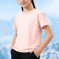 thumbnail image 4 of GUZOM Kids Boys Athletic Shirts Short Sleeve Performance T-Shirt Moisture Wicking Quick Dry 100% Polyester Crewneck Pink,Size 7-8 T, 4 of 7