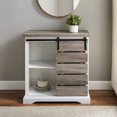 thumbnail image 2 of Walker Edison Farmhouse Sliding Barn Door Accent Cabinet, Grey Wash, 2 of 10