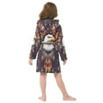 thumbnail image 7 of FORMRS Niños Bathrobe Unisex Hooded Robe Soft Plush Pajamas Sleepwear, Size 2-3T, Brown Abstract Eagle, 7 of 7