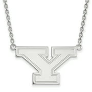 Sterling Silver LogoArt Official Licensed Collegiate 18in Youngstown State University (YSU) Large Pendant w/Necklace