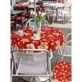 thumbnail image 5 of Round Outdoor Tablecloth With Umbrella Hole And Zipper– Red Christmas Decorations Waterproof Patio Table Cover for Party, Picnic, Backyard, 50" Dia. , Gingerbread Man Snowflake Candy Cane, 5 of 8