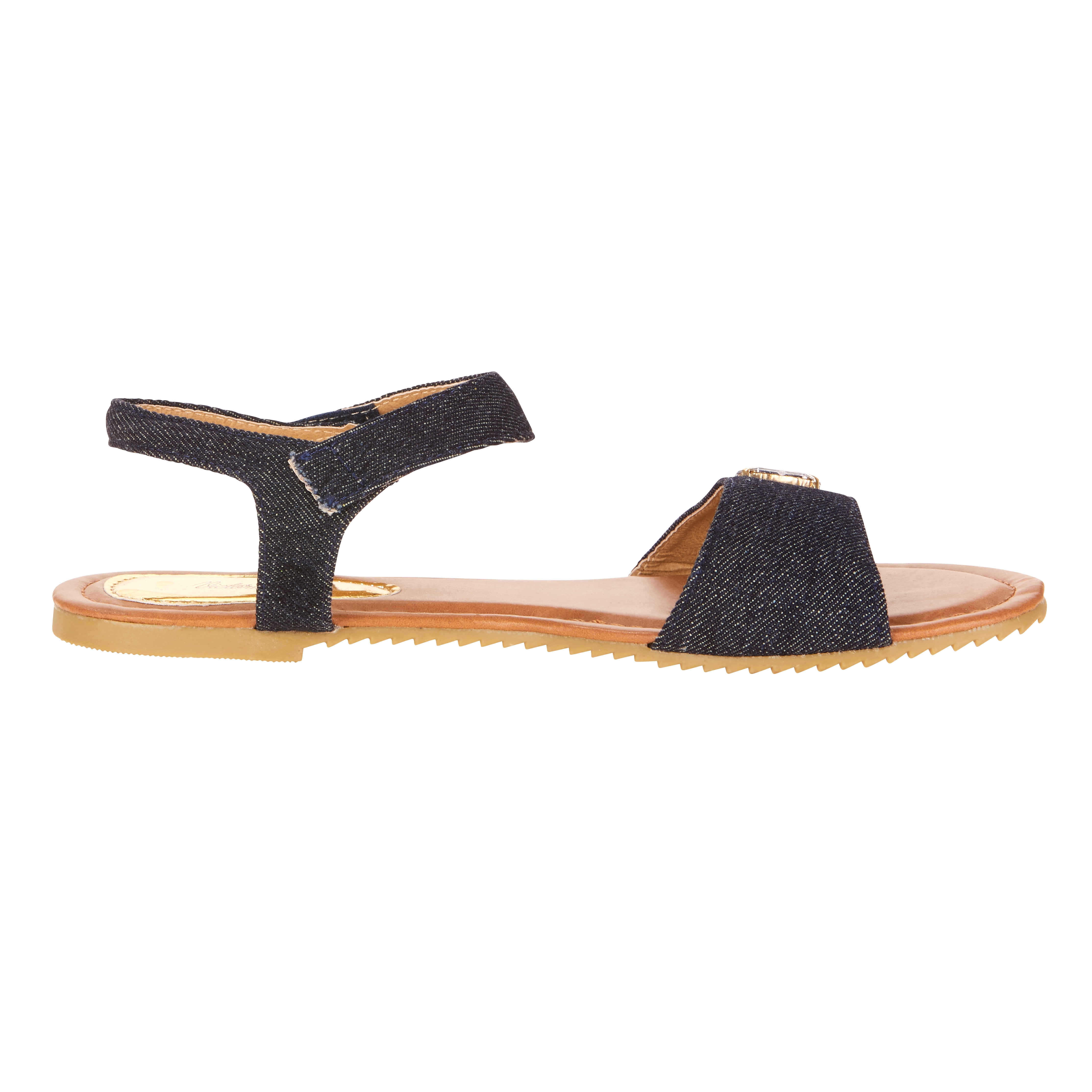 Victoria K Women's Rhinestone Embellished Denim Fashion Sandal