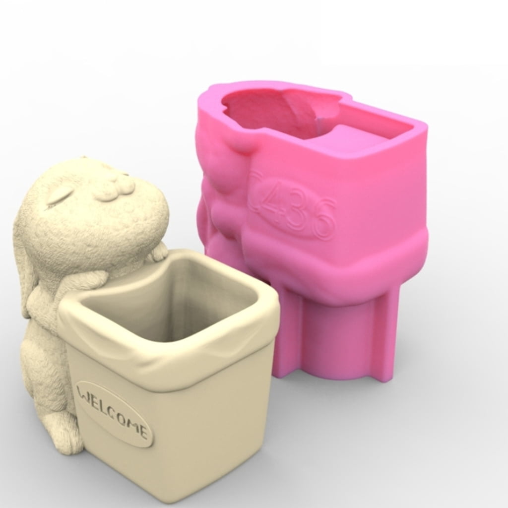 Flower Silicone Pen Holder Epoxy Resin Mold Planter Making Tool for