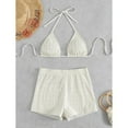 thumbnail image 6 of ZPAQI Womens Bathing Suits Ribbed Halter Tops Bikini Set High Waisted Swimsuits, 6 of 19