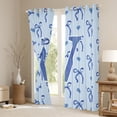 thumbnail image 3 of Castle Fairy Monogrammed Letter Initial V Boy Girl Blackout Curtains Set of 2 (52x84 Each),Kawaii Blue Bow Window Curtains,Dreamy Princess Curtains and Drapes,Super Cozy Room Decor, 3 of 6