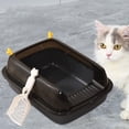 thumbnail image 6 of Cat for Indoor Cats, Open Top Pet Litter Tray, Anti Splashing Durable Cat Litter Tray, Cat Sandbox Potty Toilet with High Sides Gray, 6 of 9