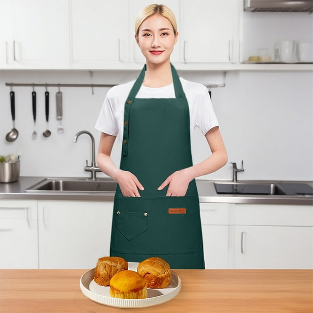 Apron Sleeve Kitchen Protective Apron for Chef Cooking with Pockets Durable Polyester Apron for Men Women Bulk Kitchen Wear