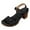 Black, variant on Mostsola Womens Sandals Open Toe Dress Shoes Boho Flower Heels Adjustable Slingback Sandals