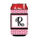 Lettre R Monogramme Initial - Rose Noir Polka Dots Can Ou Biberon – image 1 sur 1