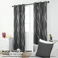 thumbnail image 6 of Deconovo Blackout Curtains, Thermal Insulated Wave Pattern Window Panels, 42"x72", Dark Gray, 2 Panels, 6 of 9