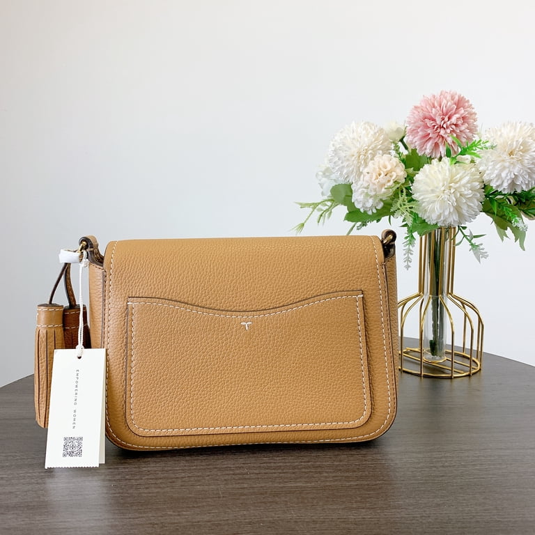 Tory Burch 144688 Thea Pebbled Leather Flap Crossbody Shoulder Bag