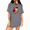 Grey, variant on UNISHE Women's Vibrant Multi-Rose Graphic Tee Casual Crewneck Short Sleeve Floral Top