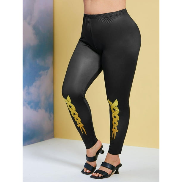 Divertidos cadenas 3D Imprimir más Tamaño Leggings Rosegal Leggings de talla grande