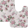 thumbnail image 4 of SKYSONIC Flowers Bath Mat Set Soft High Absorbent Non Slip Rectangular Bath Rug+U-Shaped Toilet Mat,24"x16"+24"x20", 4 of 7