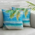 thumbnail image 3 of Orinice Palm Tree Blue Sky White Sand Graphic Decorative Pillow Cover for Home Couch Living Room 20x20in, 3 of 5