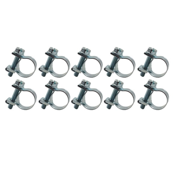 10 Pcs 1/4" Fuel Injection Gas Line Style Hose Clamps 7/16" - 1/2" Dia Clip Pipe Kit for Automotive Agriculture Plant and Construction