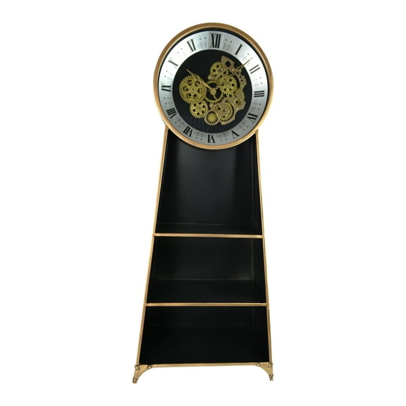 39" Standing Floor Clock with Moving Gears and Shelves